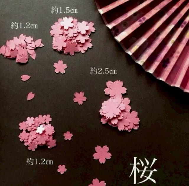 Sakura Set with Petals (sakura- 1.2/1.5/2.5cm, petals- 1.2cm)